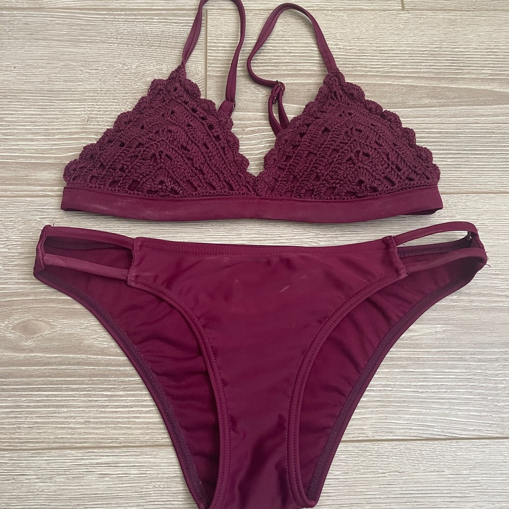 Xhilaration Burgundy Bikini Set